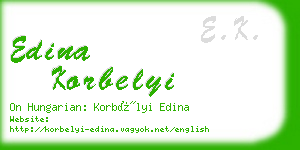 edina korbelyi business card